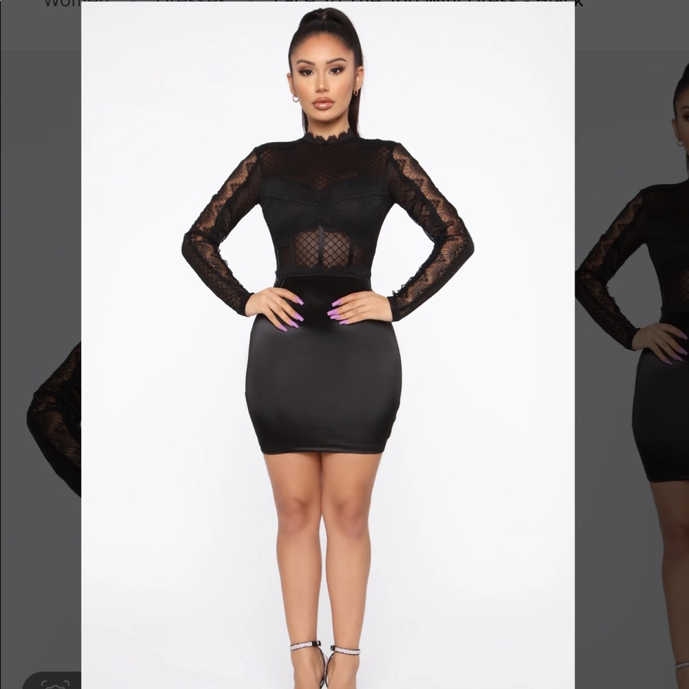 Lace to the top mini dress